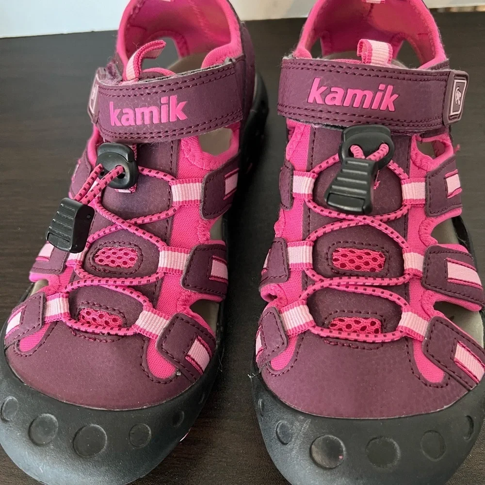 Kamik Pink and Purple Sandals with Adjustable Straps